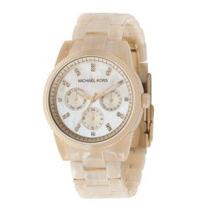 Micheal Kors Chronograph MK5039 Horn Jet Set Watch